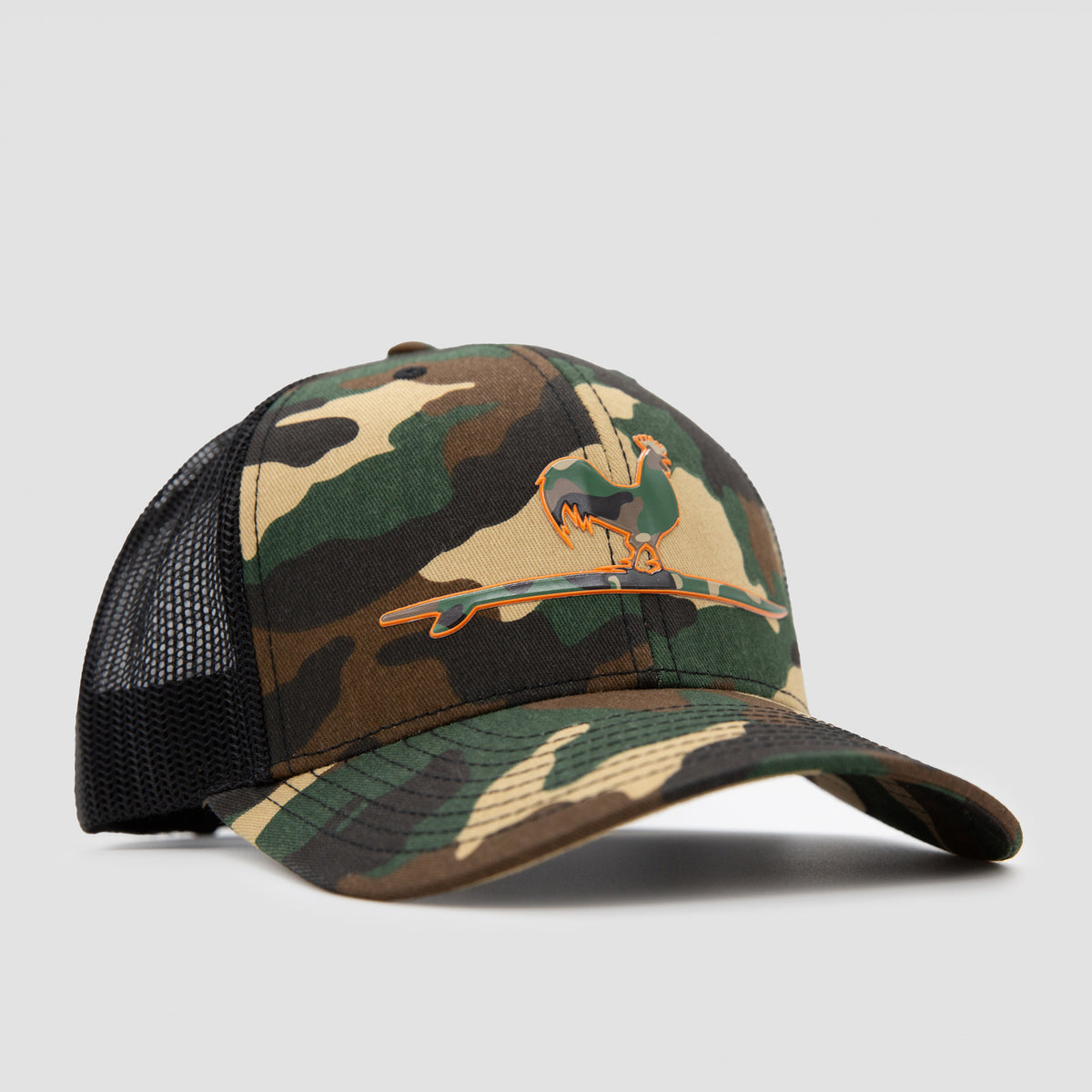 Surfing Rooster Camo Snapback Hat