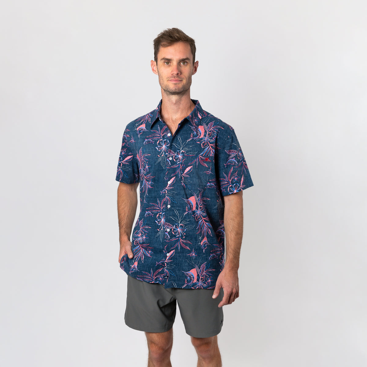 Flower & Fish Sport Shirt