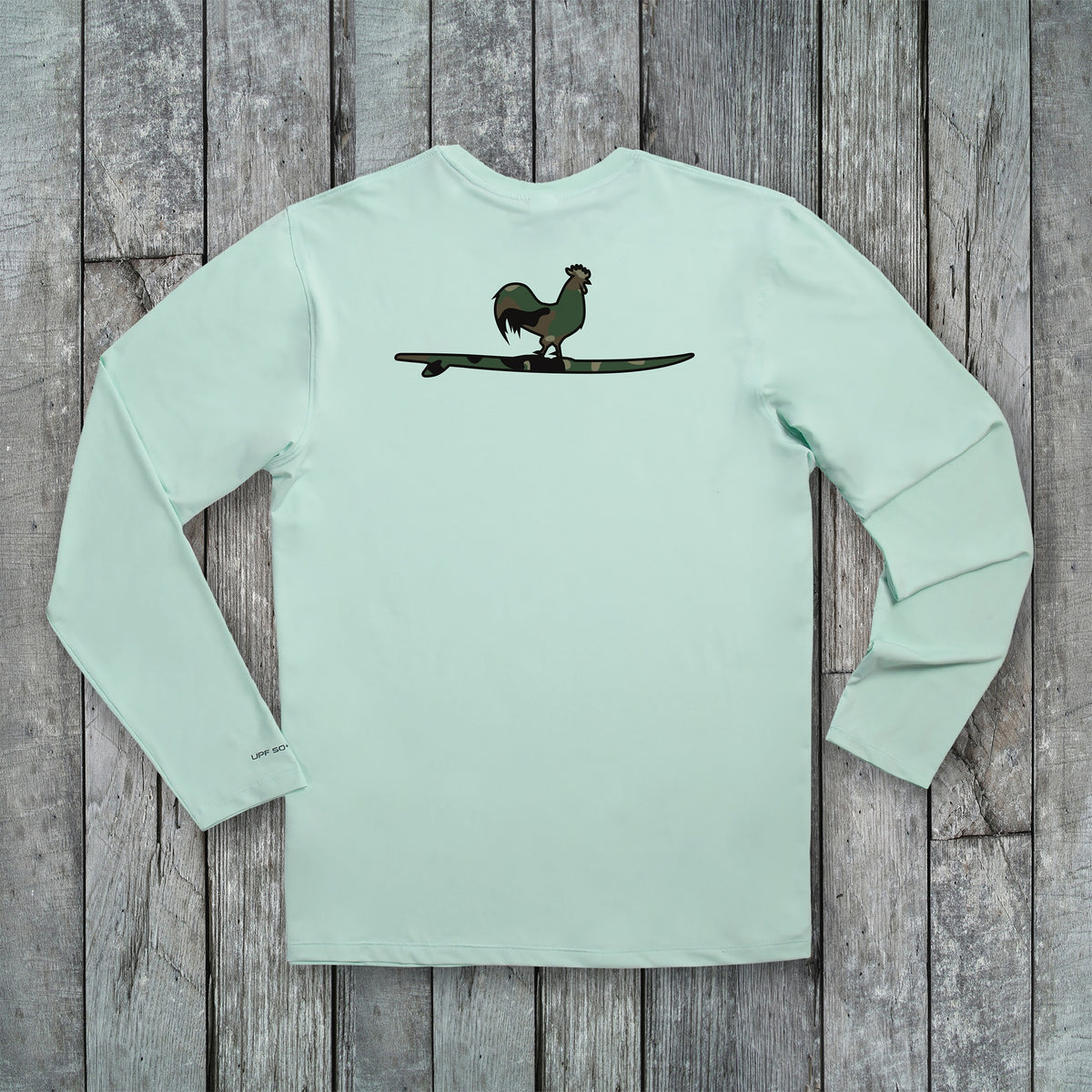 Camo Surfing Rooster Sunshelter Shirt