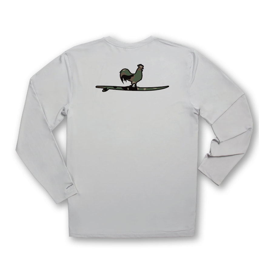 Camo Surfing Rooster Sunshelter Shirt