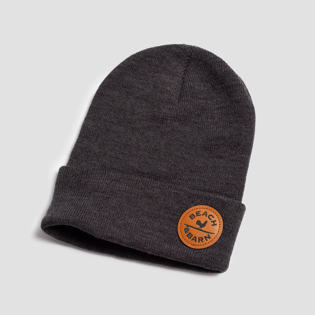 Sale - Surfing Rooster Leather Patch Beanie