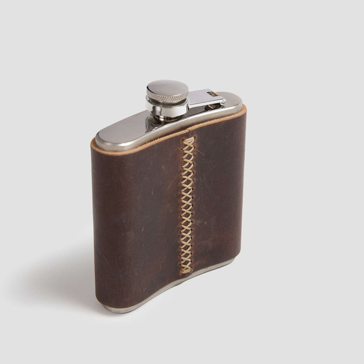 Tailgater Walnut Leather Flask and Wrap
