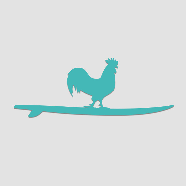 Surfing Rooster Sticker - Southern Smoke